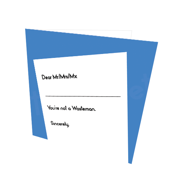 NOT A WASTEMAN CARD - Streetgreets